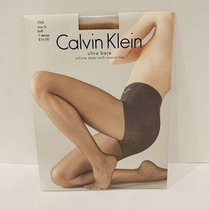 NEW Calvin Klein Ultra Bare Infinite Sheer Control Top Buff Size B 705F Nude USA